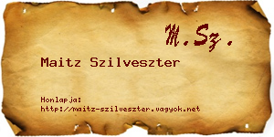 Maitz Szilveszter névjegykártya